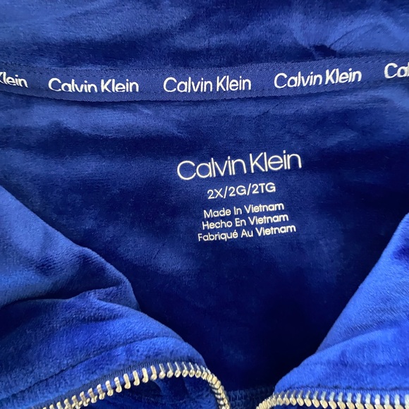 Size 2X NWT Calvin Klein Velour Zip front Jacket - Picture 6 of 9